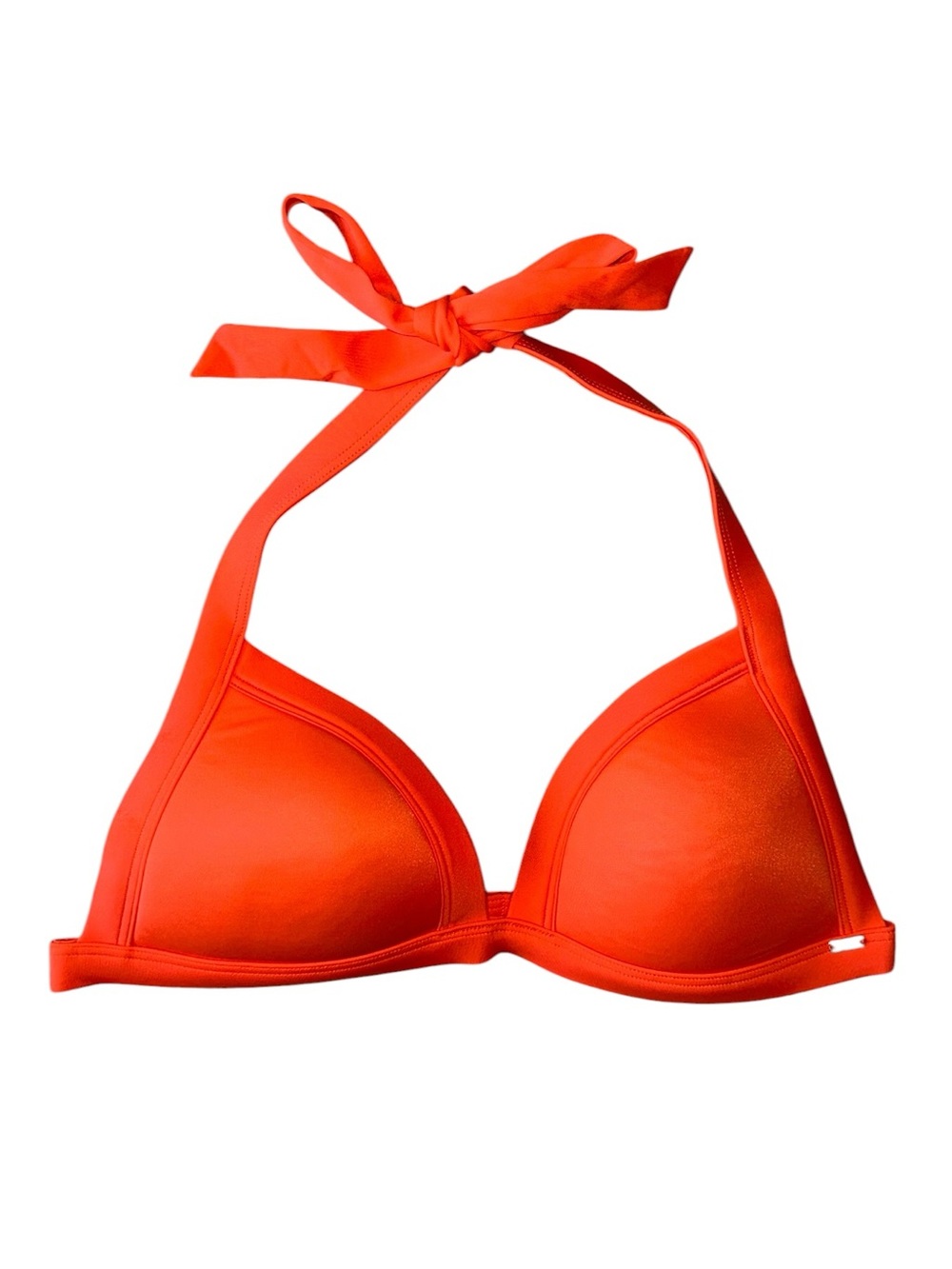 PINK Victoria's Secret Red-Orange Padded Halter Bikini Top